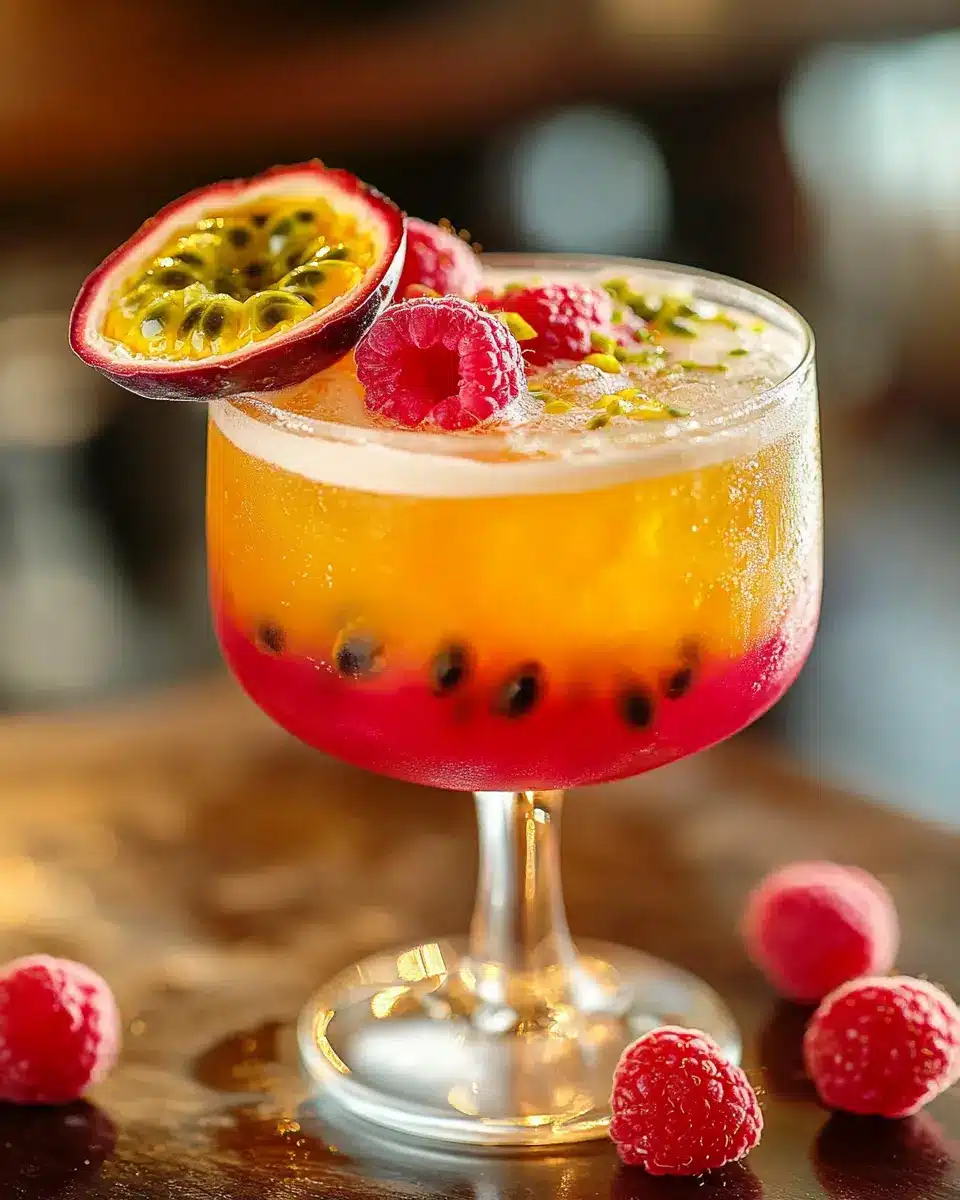 Tequila-Cocktail mit Himbeere und Passionsfrucht: Pure Bliss