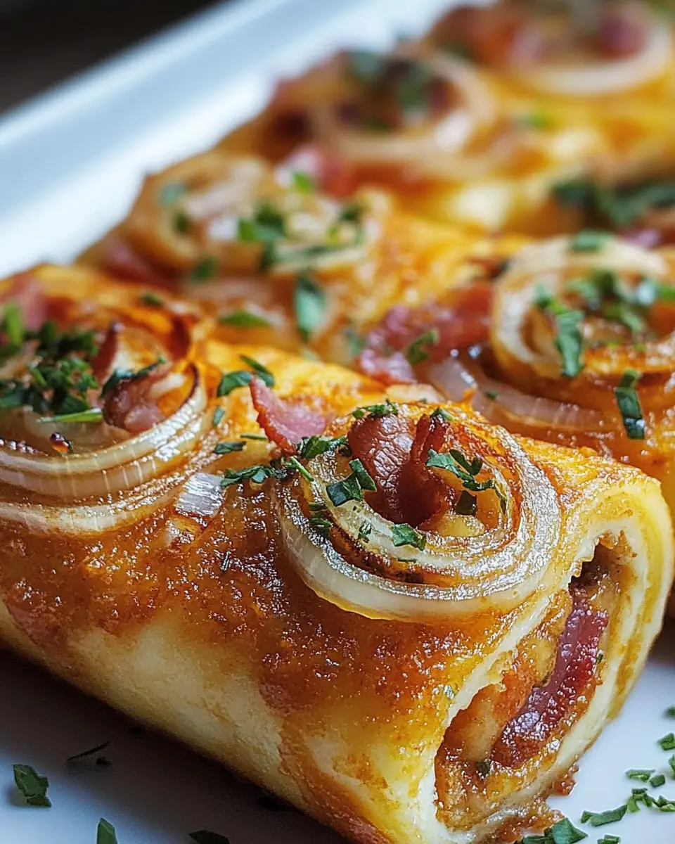 Flammkuchenrolle lieben alle – knusprig und unwiderstehlich!